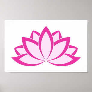 Poster Flor de Lotus budista cor-de-rosa original do