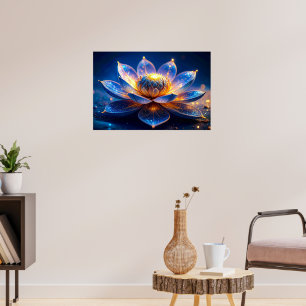Poster Flor de Lótus Luminosa Brilhante