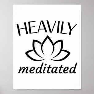 Poster Flor de Lótus Meditada Pesadamente Meditação Zen Y