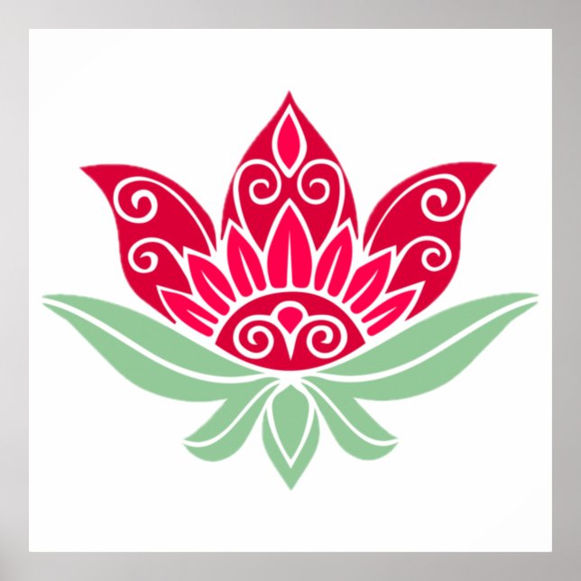 Poster Flor de Lotus Rosa (Frente)