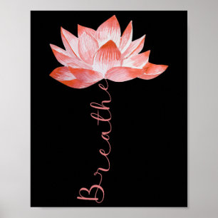Poster Flor de Lótus Rosa Yoga Respiração Meditação Amant