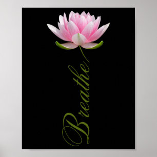 Poster Flor de Lótus Yoga Respirar Presente de Meditação 