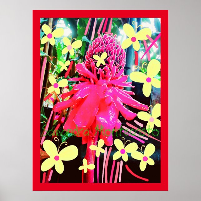 Poster Flor de Morango Mágico (Frente)