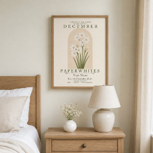 Poster Flor de Nascimento Personalizada de Dezembro Paper