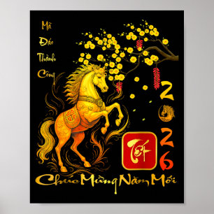 Poster Flor de Pessegueiro Ano Novo Lunar Vietnamita Cava