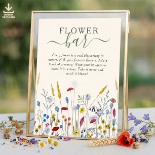 Poster Flor de Prado de Flores Silvestres Obrigado Favor 