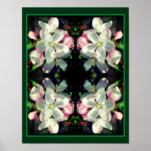 Poster Flor de Primavera de Caranguejo bonito Brilha Abst