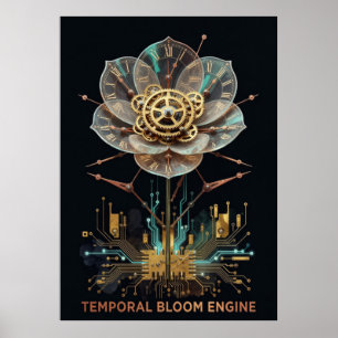 Poster Flor de Relógio Steampunk: Motor de Flora Temporal