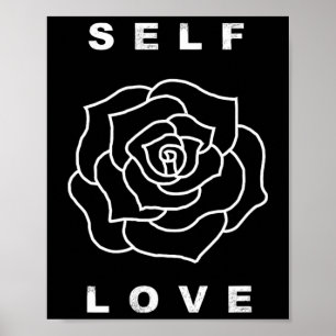Poster Flor de Rosa do Amor Próprio Yoga Saudável Feliz P