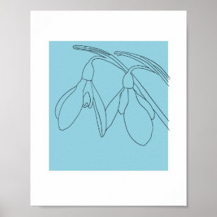 Poster Flor de snowdrop personalizada