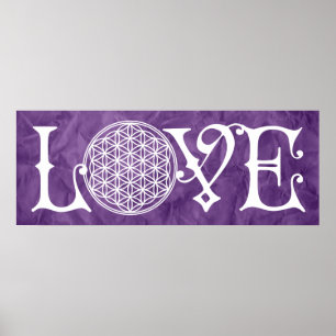 Poster Flor de Vida - Alface de amor tatuagem branca