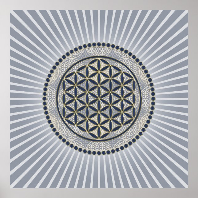 Poster Flor de Vida / Blume des Lebens - Botão IX (Frente)
