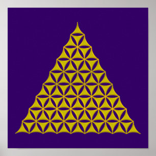 Pôster Flor de Vida / Blume des Lebens - ouro pirâmico