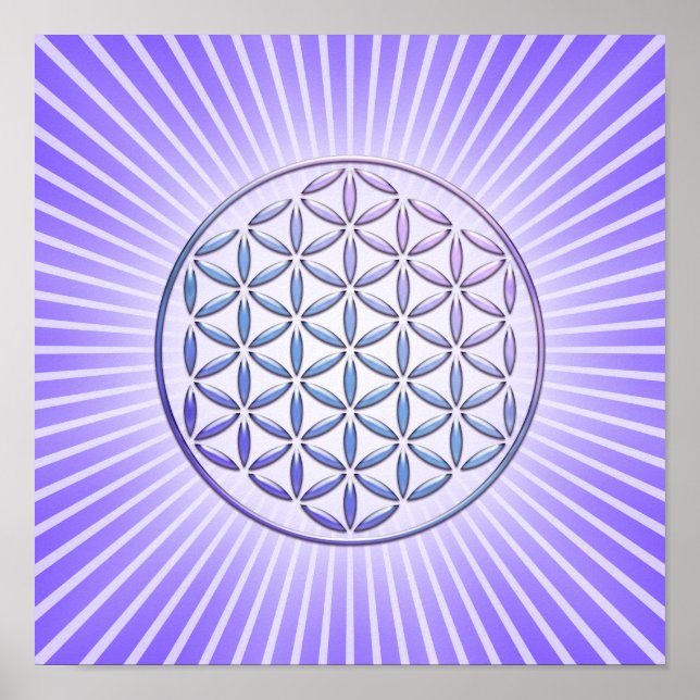 Pôster Flor de Vida / Blume des Lebens - violeta de selo (Frente)
