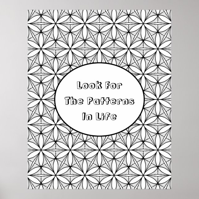 Poster Flor de Vida Sagrada Geometria Grande Coloração (Frente)