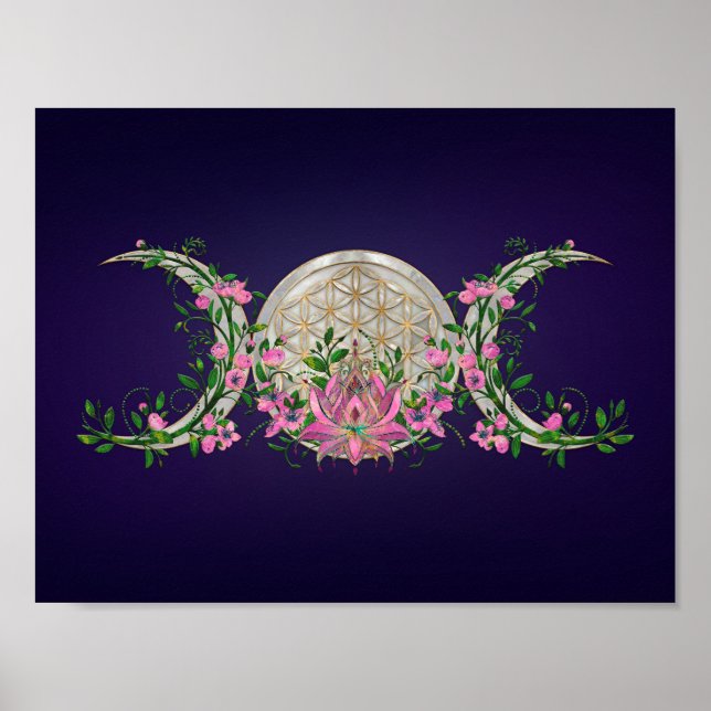Poster Flor de vida Triple Moon Lotus (Frente)