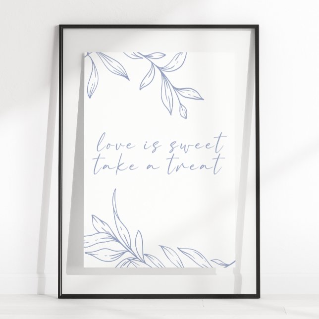 Poster Flor de Vinca Simples Casamento O Amor é Doce (Criador carregado)