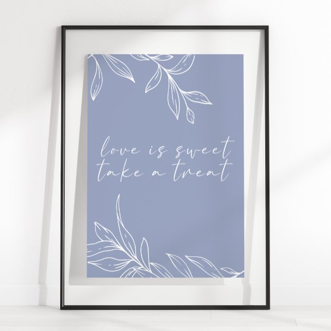 Poster Flor de Vinca Simples Casamento O Amor é Doce (Criador carregado)
