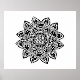 Poster Flor do zendoodle da vida