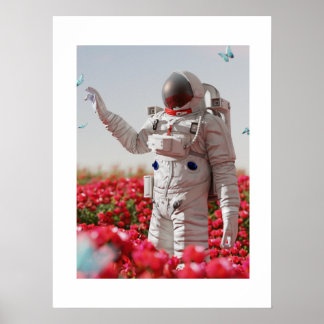 Poster Flor e astronauta