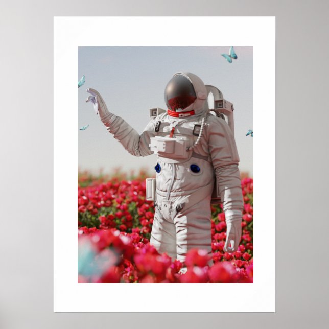 Poster Flor e astronauta (Frente)