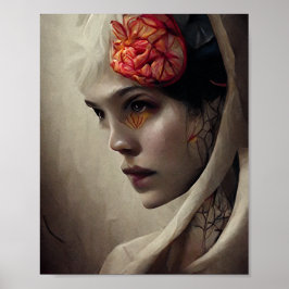 Poster Flor e Osso 4 Fantasia Gótica Surreal