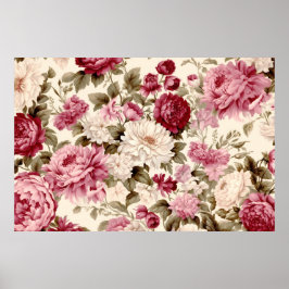 Poster Flor e padrão vegetal