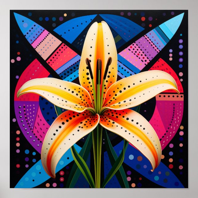 Poster Flor em forma de Abstrato Lily (Frente)