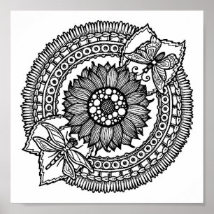 Poster Flor Em Mandala 2