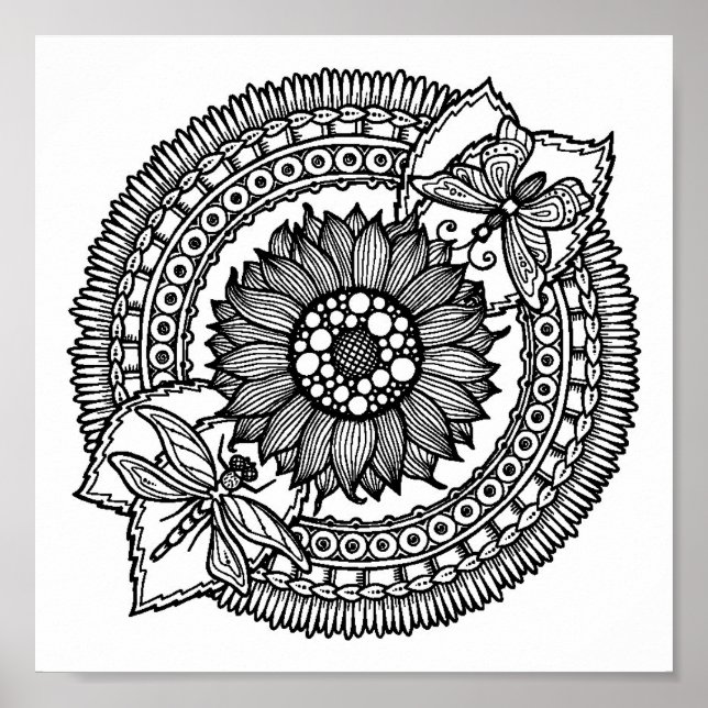 Poster Flor Em Mandala 2 (Frente)