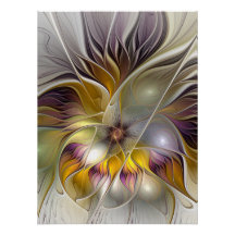 Flor Fantasia Colorida Abstrata Moderna Fractal