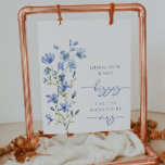Poster Flor Floral Azul Dusty Adivinha Quantos Beijos<br><div class="desc">Flor Floral Azul Dusty Adivinha Quantos Kisses Poster</div>