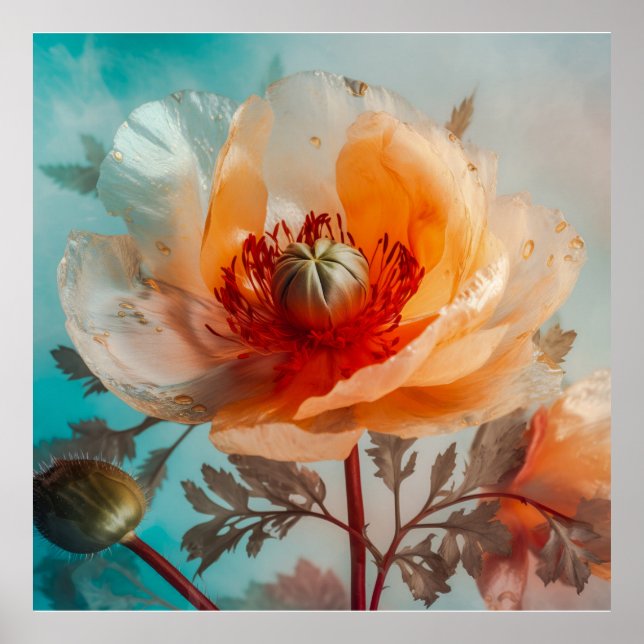 Poster Flor Laranja Delicada (Frente)