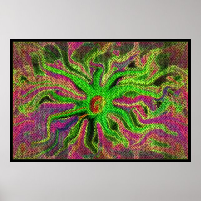 Pôster flor mosiac (Frente)