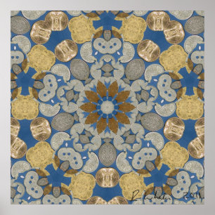 Pôster Flor mundial da estrela da moeda