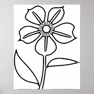 Poster Flor negra minimalista