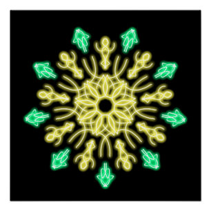 Pôster Flor néon amarela e verde