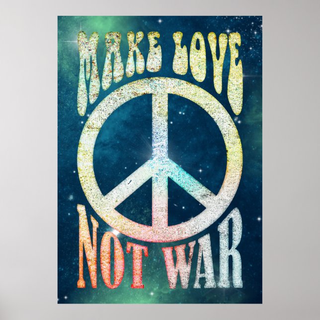 Poster Flor Power Peace - Fazer Amor Não Guerra 1 (Frente)