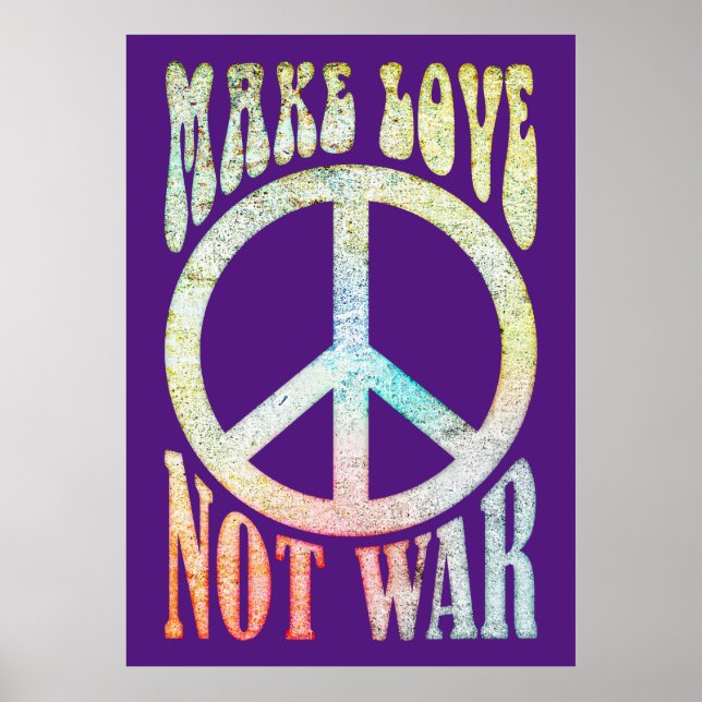 Poster Flor Power Peace - Fazer Amor Não Guerra 1 (Frente)