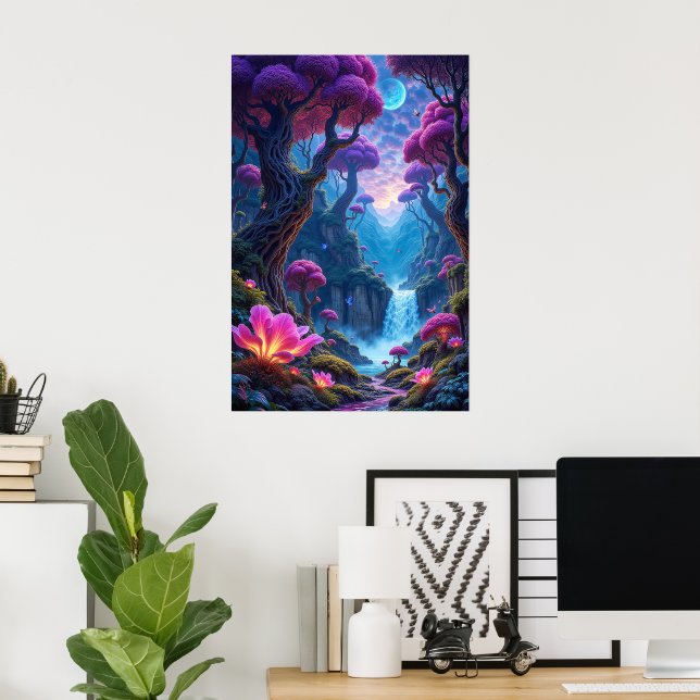 Poster Flor Pulsante da Selva Surreal (Escritório em casa)