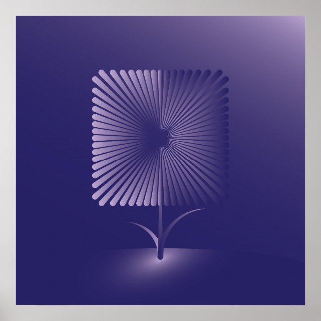 Pôster Flor quadrada violeta (Frente)