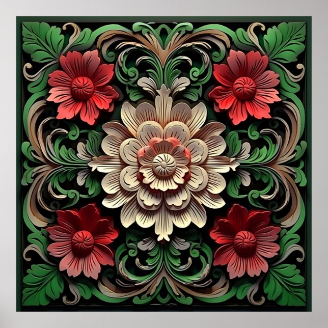 Poster Flor realista moderna (Frente)