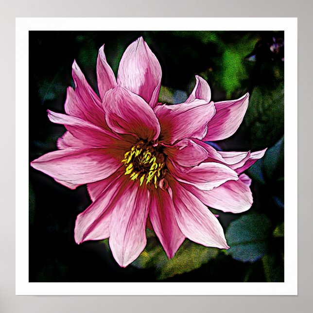 Poster Flor rosa (Frente)