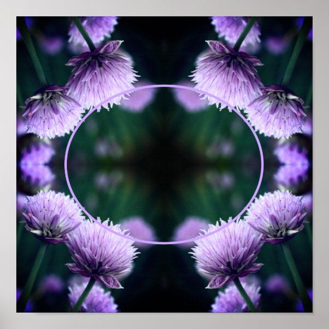 Poster Flor Roxo Scallion Frame Adicione Sua Própria Foto (Frente)