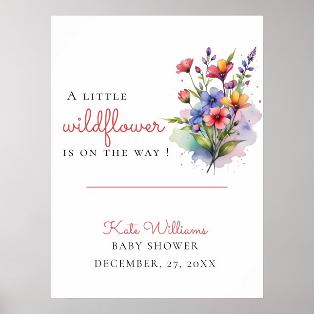 Poster Flor Selvagem Bebê em flor (Frente)