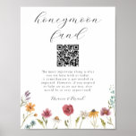 Poster Flor selvagem no Fundo Bloom Honeymoon<br><div class="desc">Sinal de Fundo de Lua de mel. Itens correspondentes disponíveis no compro Adore Paper Co Zazzle.</div>