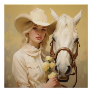 Pôster Flor Serenade: Arte de Muro de Cowgirl
