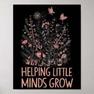 Poster Flor Silvestre Ajudando Pequenas Mentes a Crescer