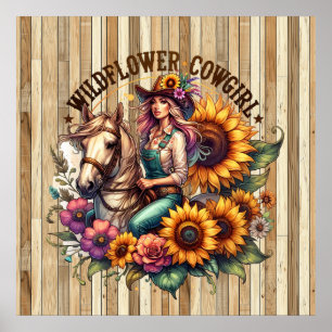 Poster Flor-silvestre Cowgirl Ocidental