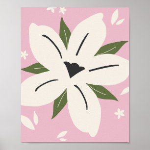 Poster Flor Tropical Botânica 05 Rosa